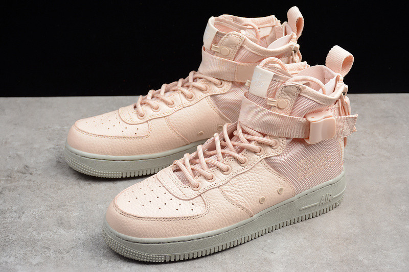 NIKE SF AF1 MID 女神粉橘粉拉链空军一号中帮女子板鞋运动休闲鞋AA3966-800