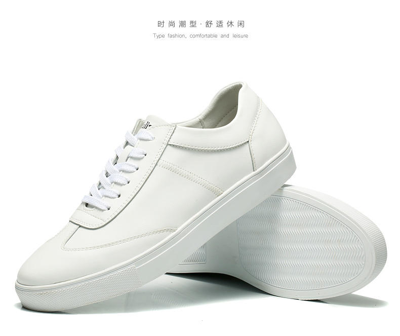 木林森夏季新款小白鞋真皮运动鞋韩版潮鞋透气板鞋系带休闲男鞋子