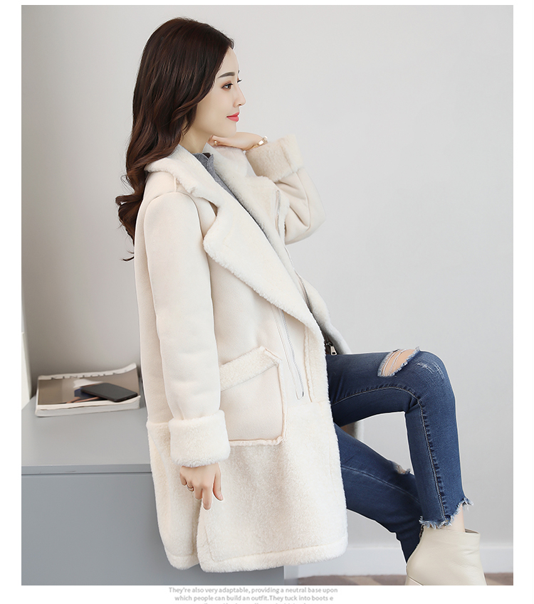 中长款长袖2017年冬季直筒纯色修身显瘦气质韩版简约时尚百搭气质