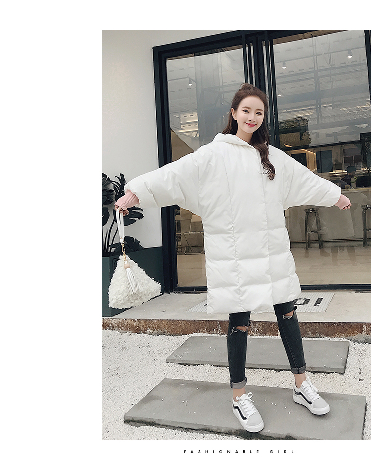 羽绒棉服2017韩版女装宽松可爱小熊耳朵拼接女生棉衣加厚外套白色棉袄时尚潮