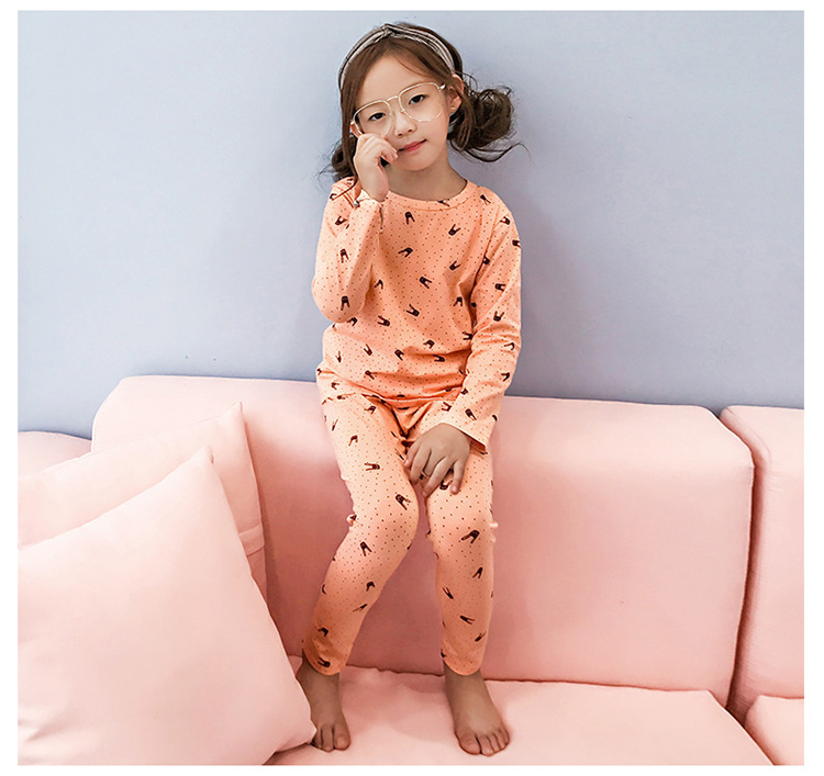 2017冬季新款韩版童装时尚儿童中大童卡通图案保暖内衣套装