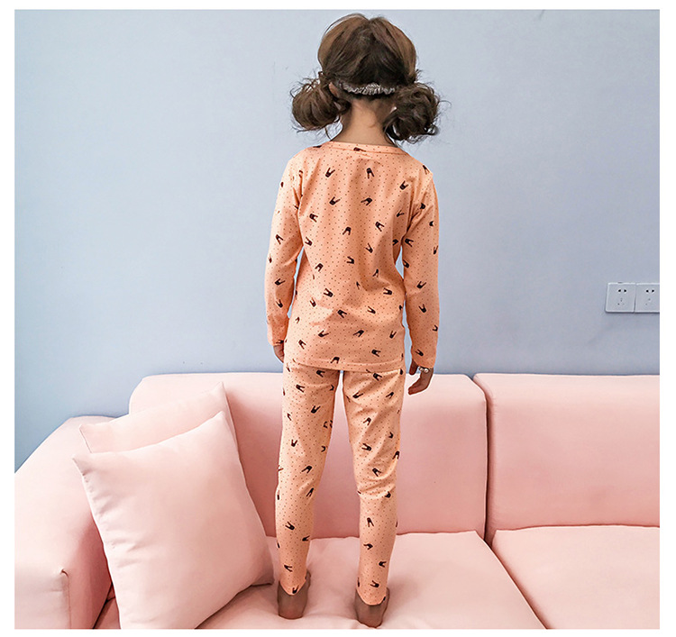 2017冬季新款韩版童装时尚儿童中大童卡通图案保暖内衣套装