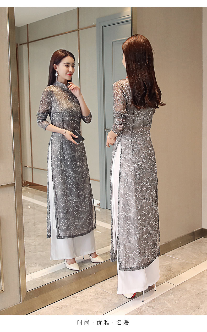 2018年春季时尚中长款韩版气质优雅修身潮流套装/套裙