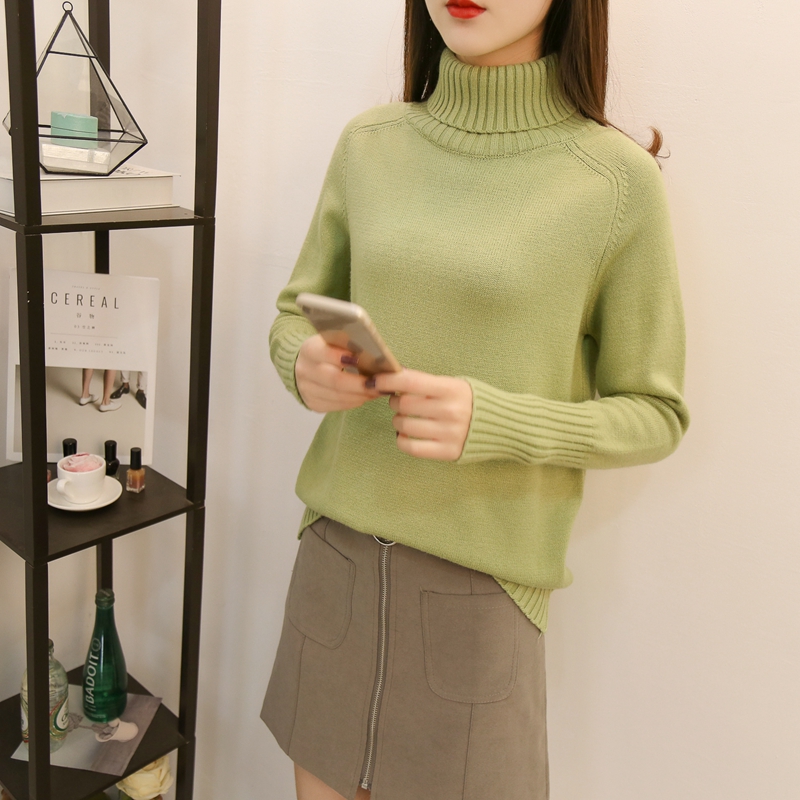 2017年冬季针织衫/毛衣中长款条纹气质优雅韩版修身时尚