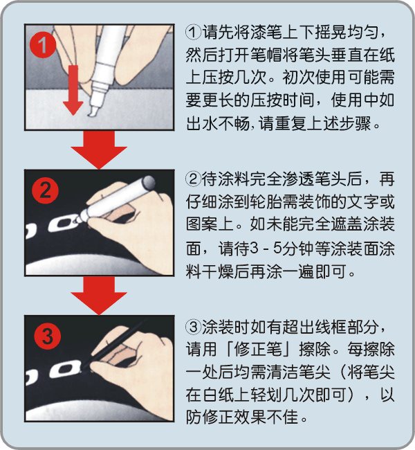 易彩 轮胎笔 炫白色 描胎笔 汽车轮胎标志笔 涂鸦个性改装笔（2支）