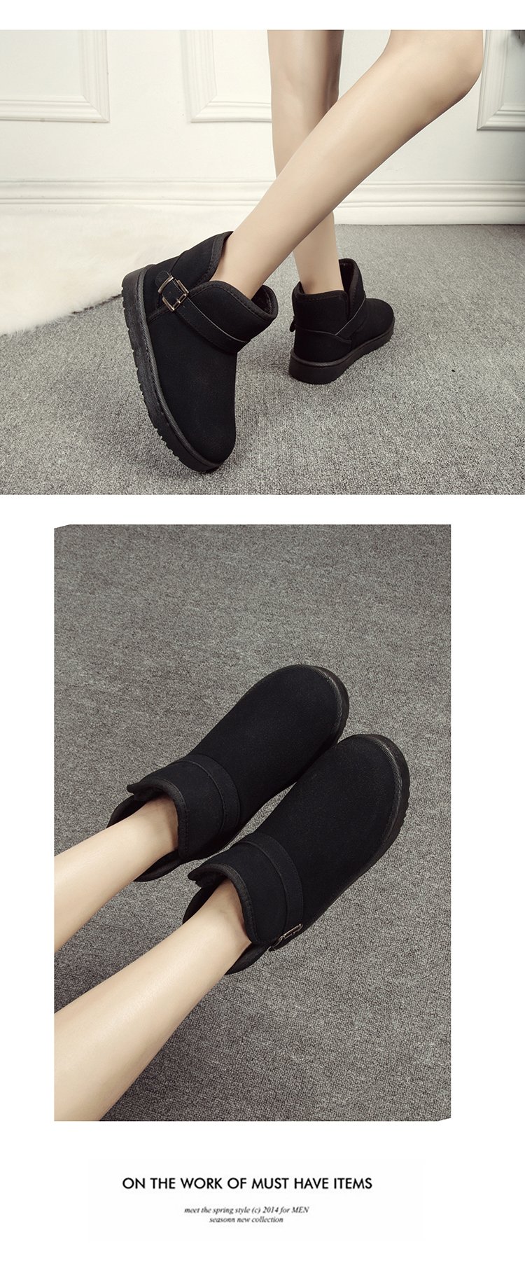 冬季女士雪地靴女2017新款韩版短款短筒平底短靴加棉加绒保暖鞋子