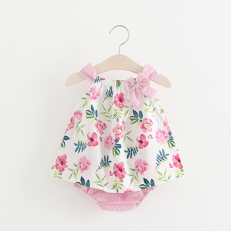 女童夏装女宝宝吊带套装1-3岁2周小童公主衣服6-12个月小孩两件套