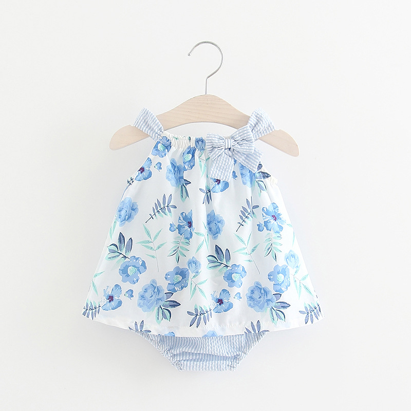 女童夏装女宝宝吊带套装1-3岁2周小童公主衣服6-12个月小孩两件套