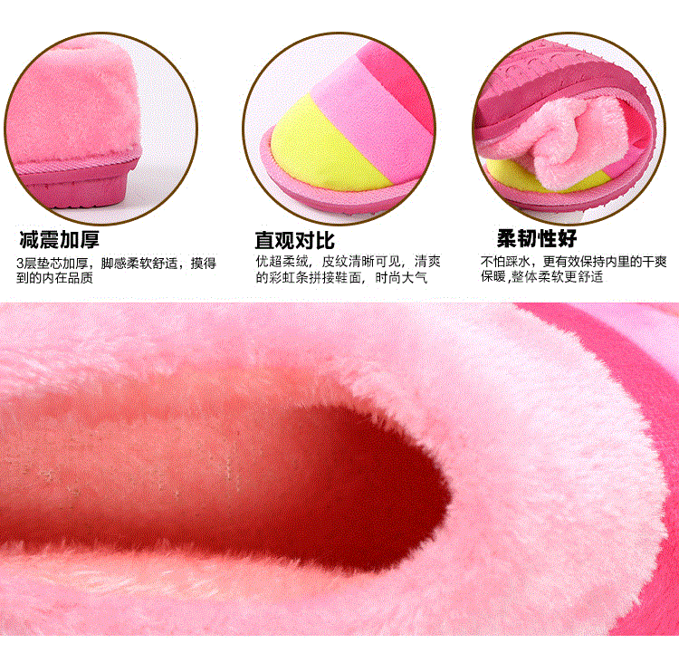 冬季情侣棉拖鞋室内女棉拖鞋男包跟厚底防滑居家鞋保暖带后跟拖鞋