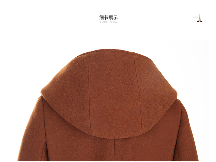 毛呢外套POLO领系带2017年冬季长袖中长款韩版百搭气质休闲修身