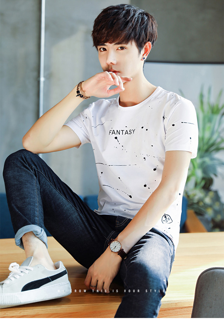 T恤2018年夏季韩版时尚休闲舒适修身潮流气质简约显瘦