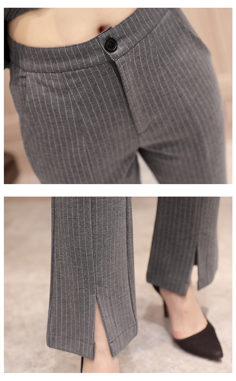 2017秋装新款名媛气质韩版修身喇叭裤两件套职业装时尚套装女装潮