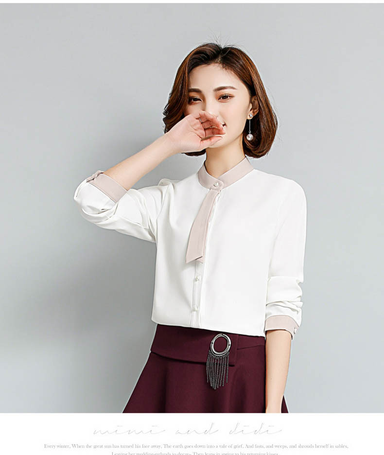 2017秋装新款长袖气质衬衫韩版修身显瘦打底衫百搭时尚上衣女