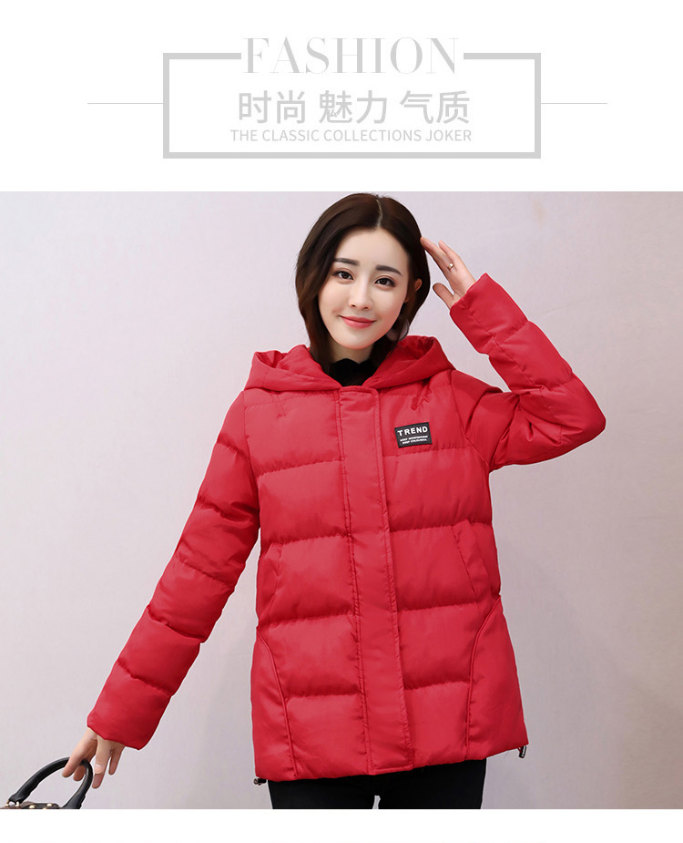 棉衣/棉服纯色连帽拉链2017年冬季长袖加厚短款时尚潮流韩版