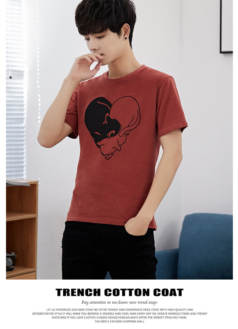 圆领百搭套头气质个性青春韩版T恤动物图案宽松2018年青春流行小清新短袖