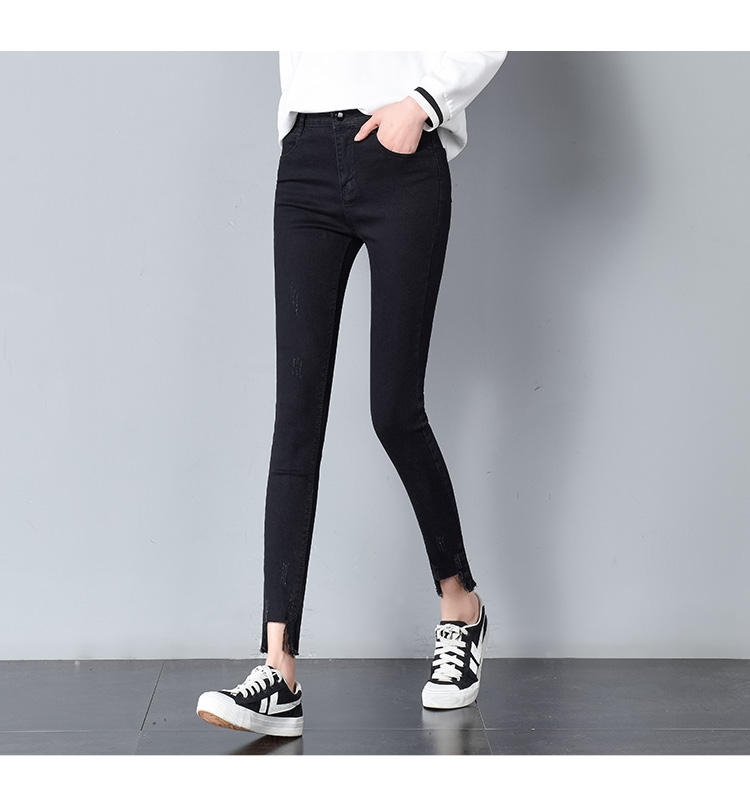 2018年春季牛仔裤时尚修身显瘦韩版优雅潮流中长款铅笔裤
