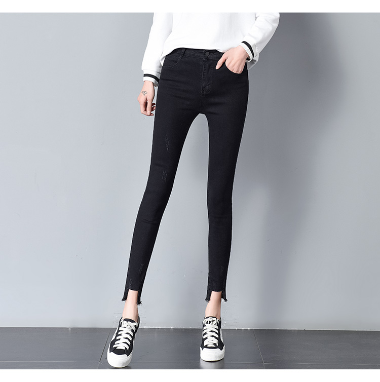 2018年春季牛仔裤时尚修身显瘦韩版优雅潮流中长款铅笔裤