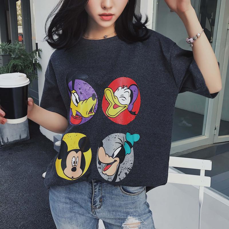 2018夏季新款韩版唐老鸭米老鼠短袖女T恤学生