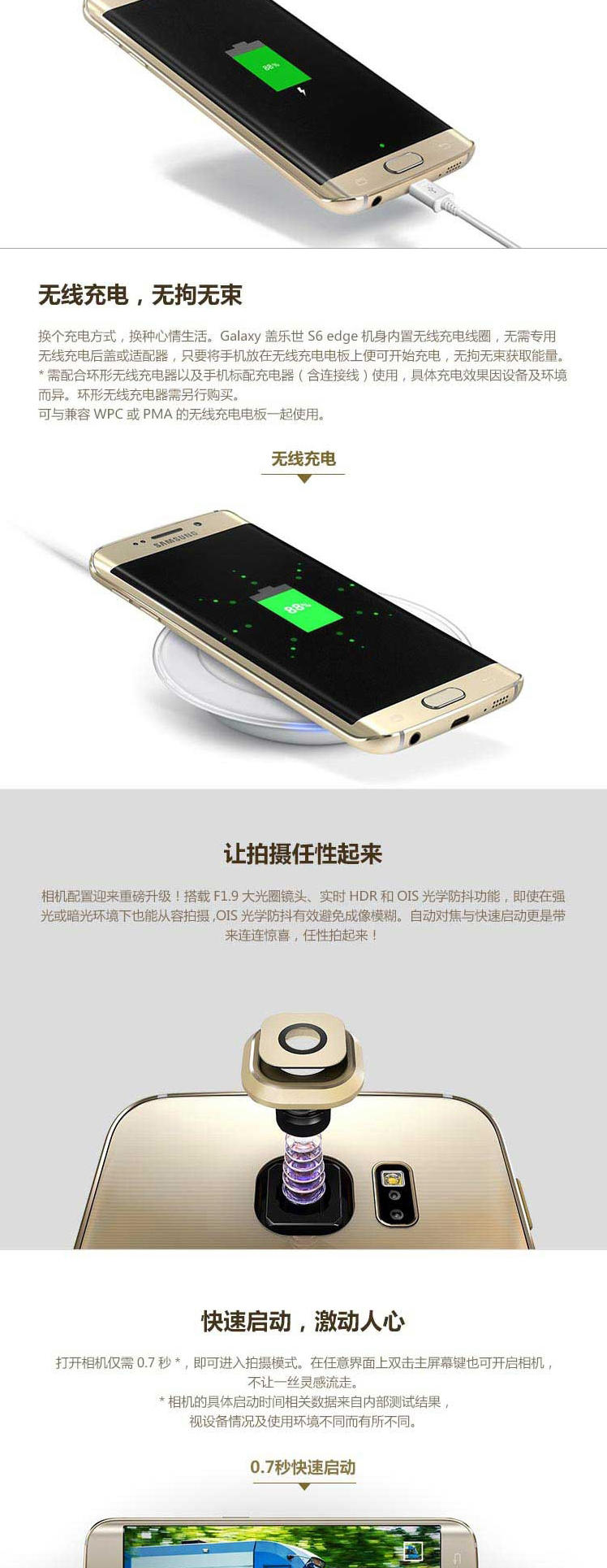 三星 Galaxy S6 edge（G9250）64G版 全网通 4G手机