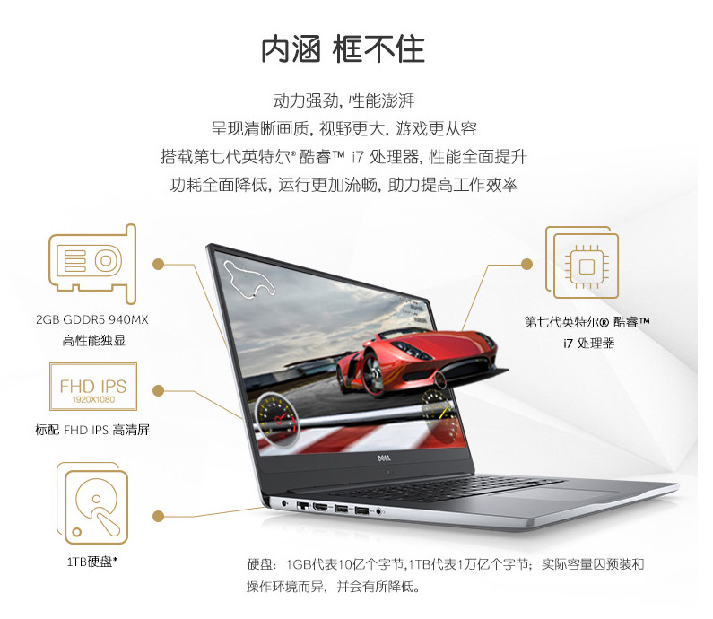 戴尔（DELL）Ins15-1725 15.6英寸 微边框笔记本电脑（NVIDIA GeForce