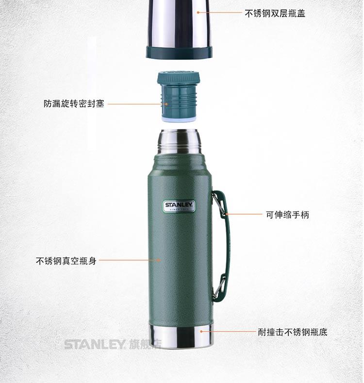 stanley保温壶大容量保温杯不锈钢户外旅行家用保暖瓶车载水壶1L