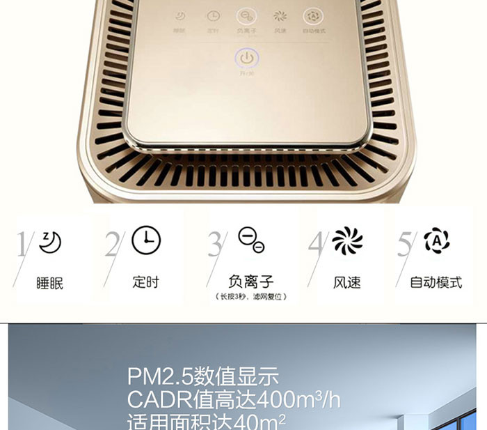 美的/MIDEA KJ400G-E31 除甲醛雾霾空气净化器