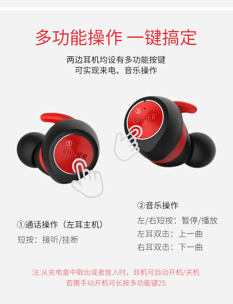 漫步者（EDIFIER）TWS3 真无线立体声耳机 True Wireless系列蓝牙耳机