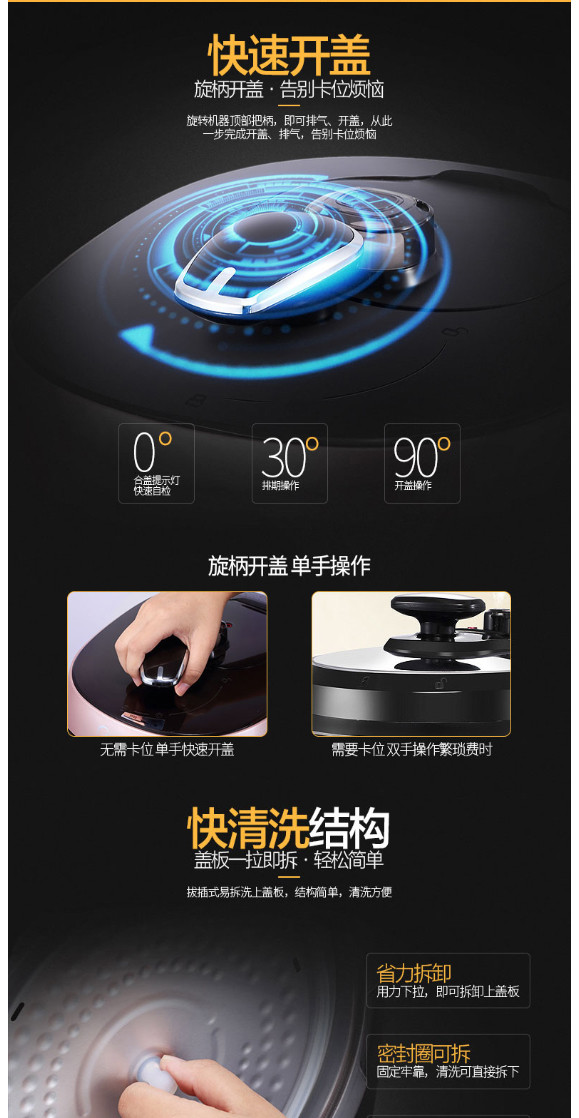 美的（Midea）电压力锅5L智能家用预约高压锅一锅双胆MY-SS5048P