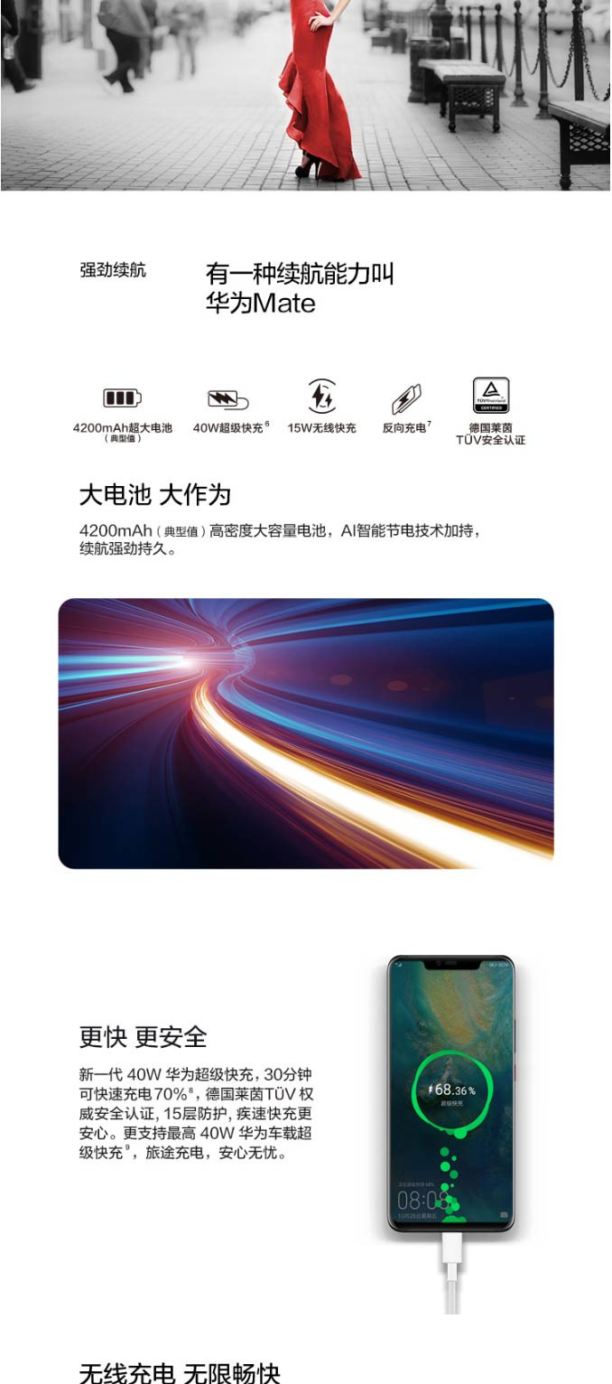 华为HUAWEI Mate 20 Pro全面屏超微距影像超大广角徕卡三摄6GB+128GB