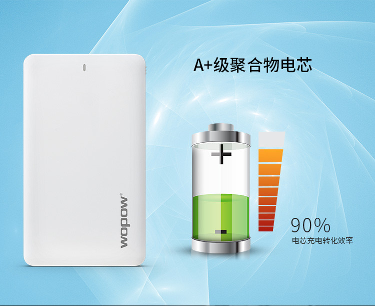 沃品(WOPOW)充电宝(机线一体)LP-02,4000mah,白色,1个