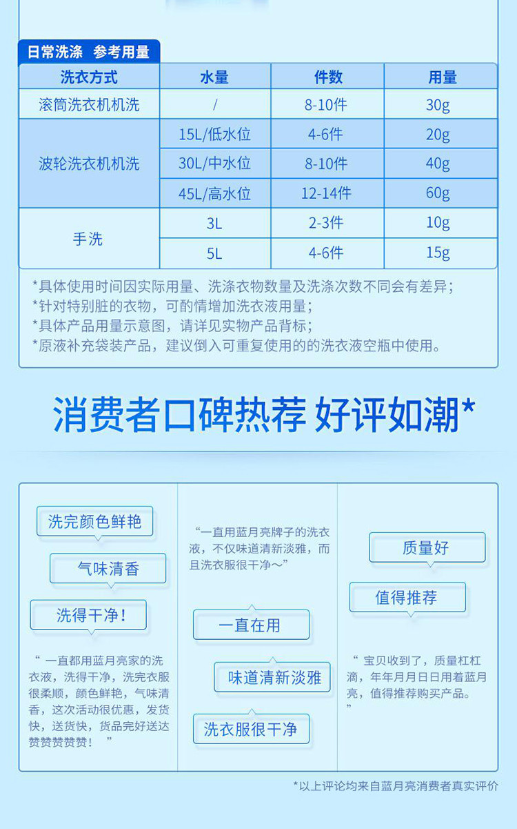 蓝月亮 洗衣液补充套装：亮白增艳薰衣草洗衣液袋装500g