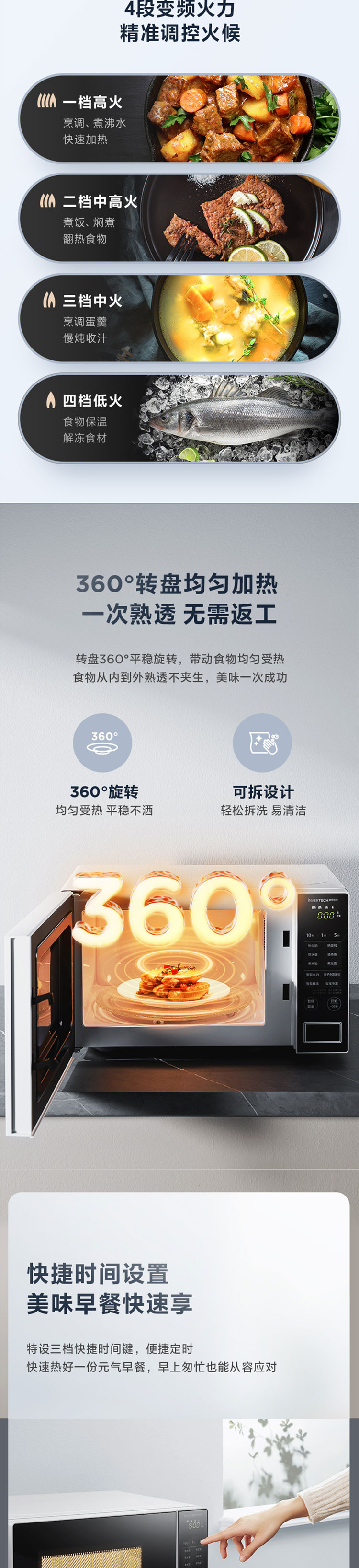 美的（Midea）变频微波炉 20L PM20W1（ZMD安心系列）