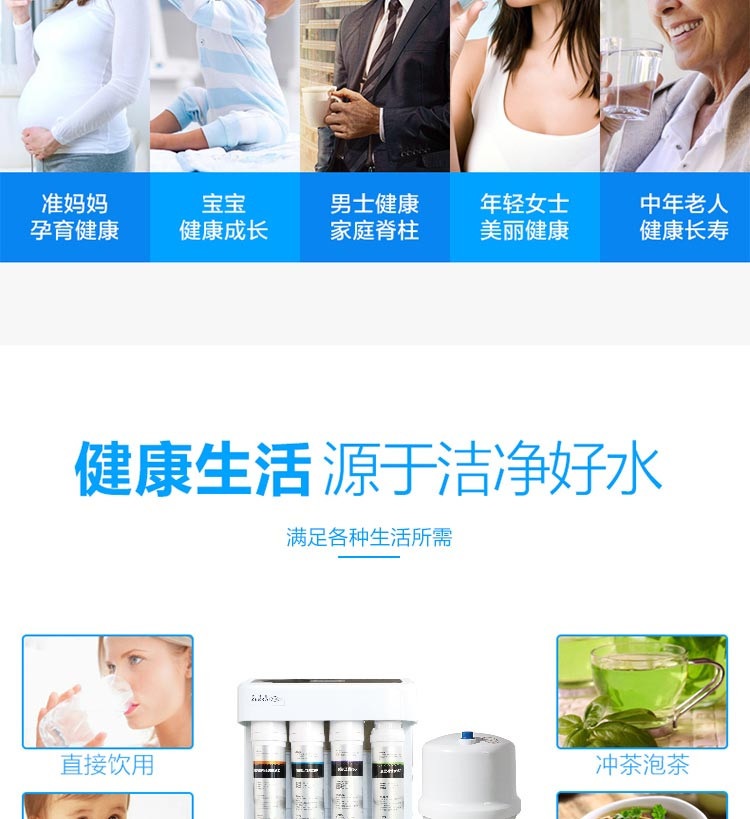 斑马鱼标准型卡接RO机 反渗透净水器