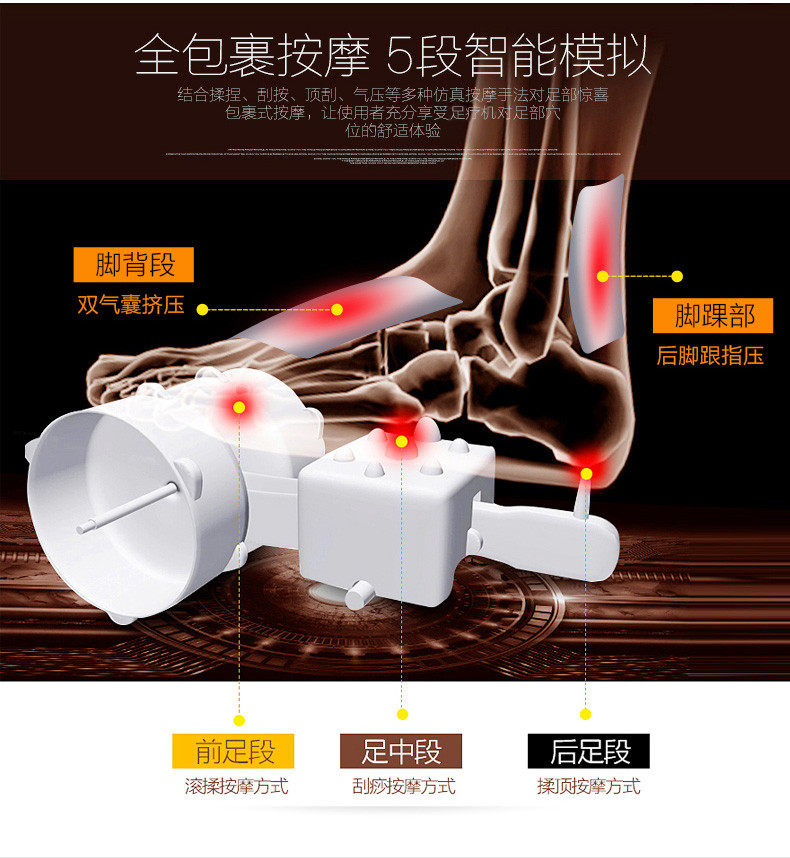 港德 足疗机 全包裹脚底足底按摩器RD-672 双屏显示