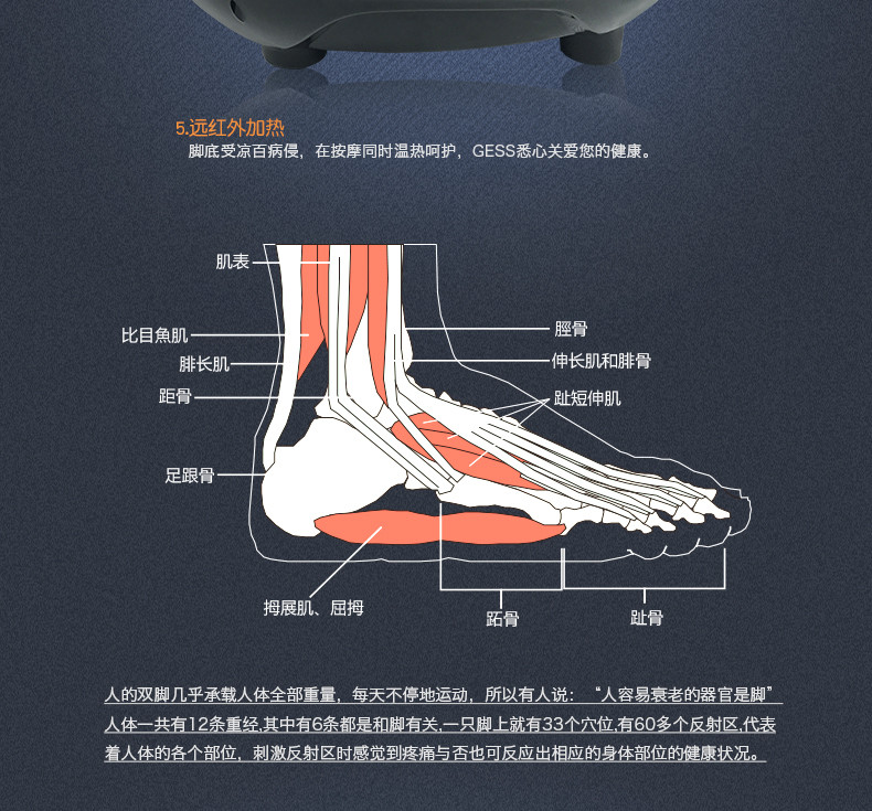 GESS 德国品牌 足疗机足部足底腿部按摩器按摩器 美足机 GESS836