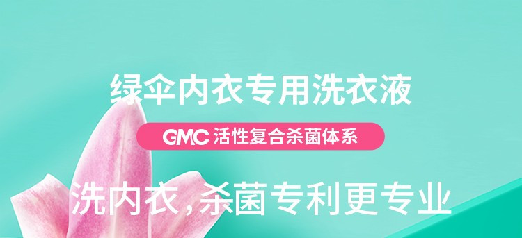 绿伞 GMC内衣专用洗衣液500g 杀菌消毒洗衣液 机洗手洗内衣净 内衣裤清洗