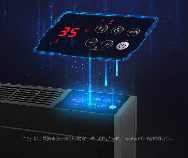 美的（Midea）移动取暖器/电暖器/电暖气片家用智能京鱼座 遥控防水踢脚线地暖器HDY22LR