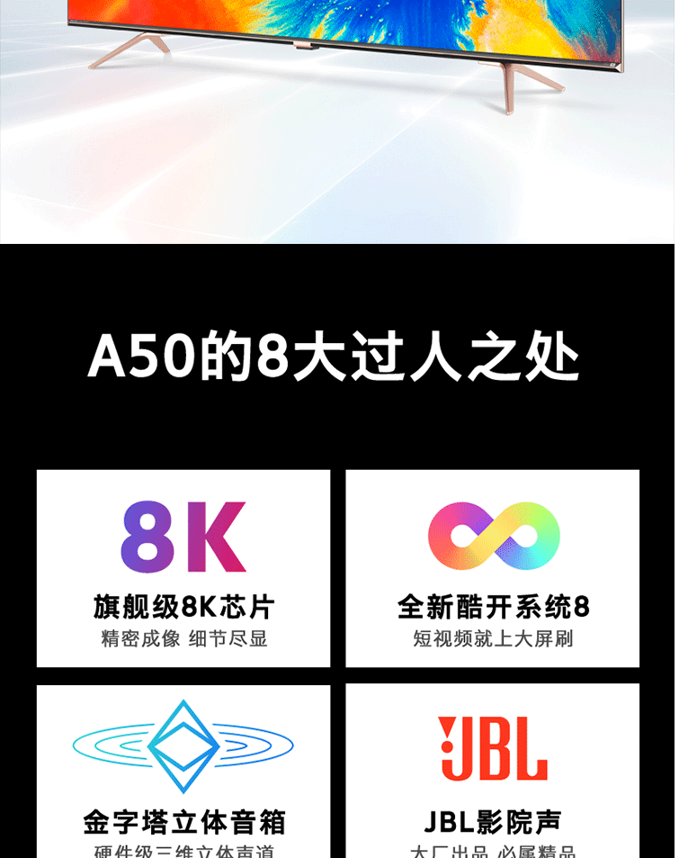 创维/SKYWORTH  55英寸4K超高清防蓝光 远场语音全面屏 65A50