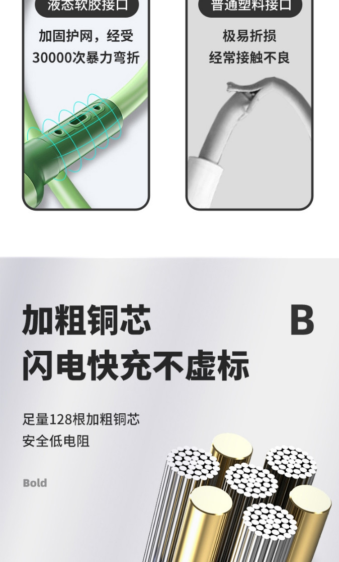 FLYING TOT硅胶数据线苹果数据线 S439