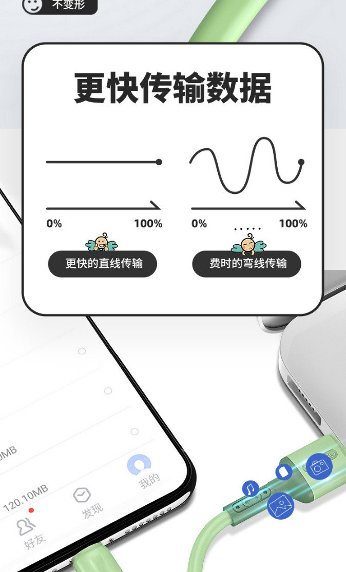 FLYING TOT硅胶数据线苹果数据线 S439