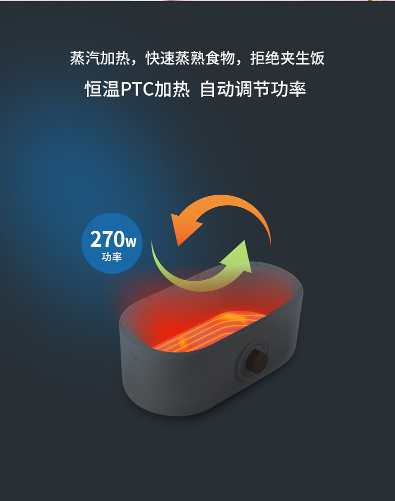 乐扣乐扣 电热饭盒加热饭盒保温饭盒316不锈钢上班便携自热饭盒EJR211