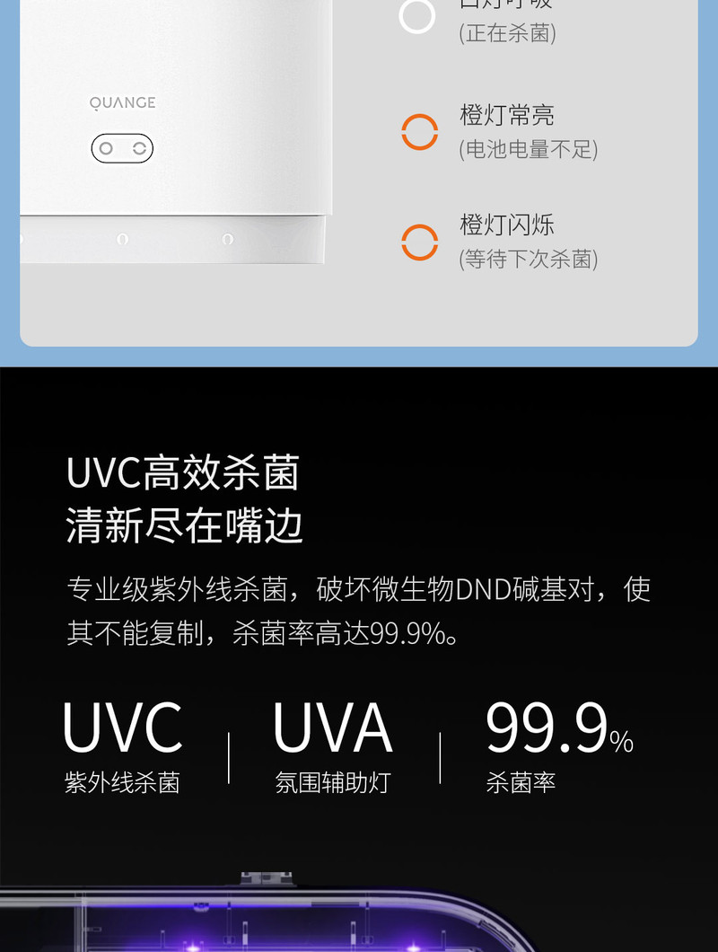 全格（Quange）智能杀菌牙刷杯架（蓝牙版）WY020702