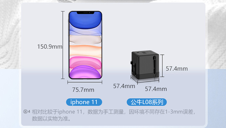 公牛（BULL）多国旅行转换器GN-L08（简装纸盒）