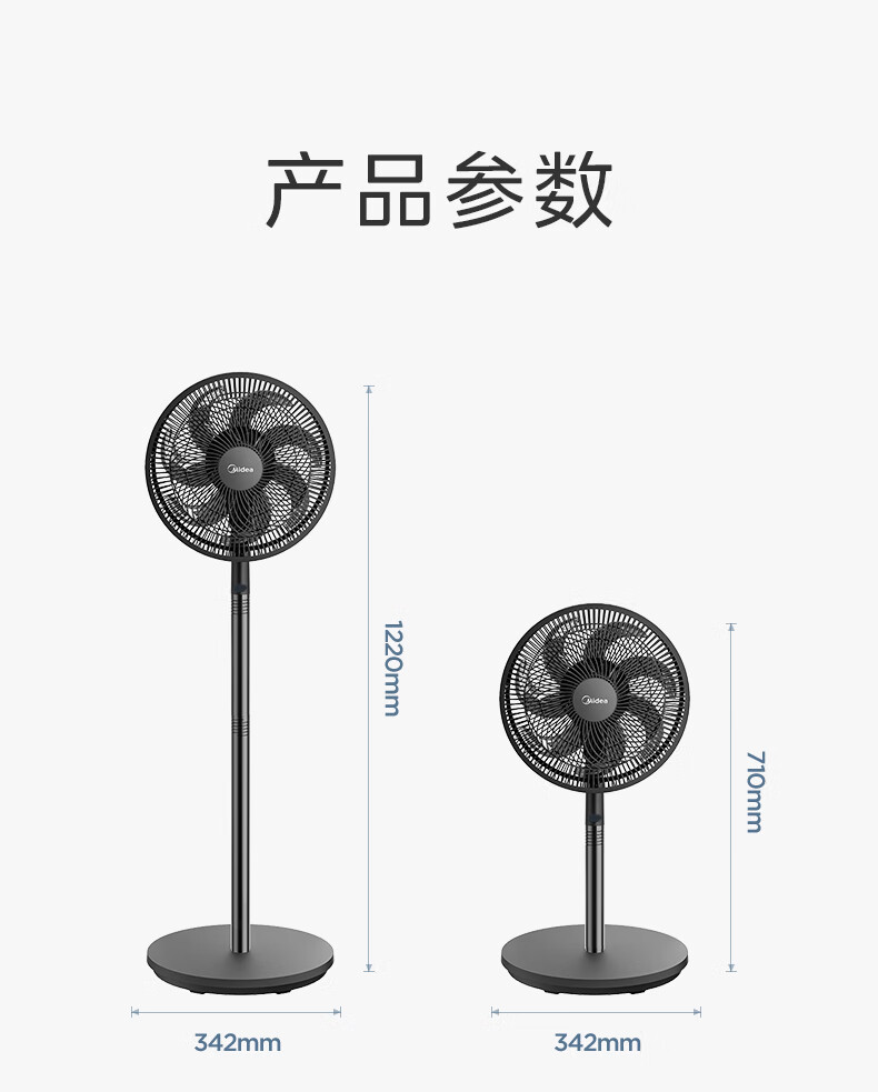 美的/MIDEA 电风扇 家用七叶遥控定时大风力落地扇SAH30ADR