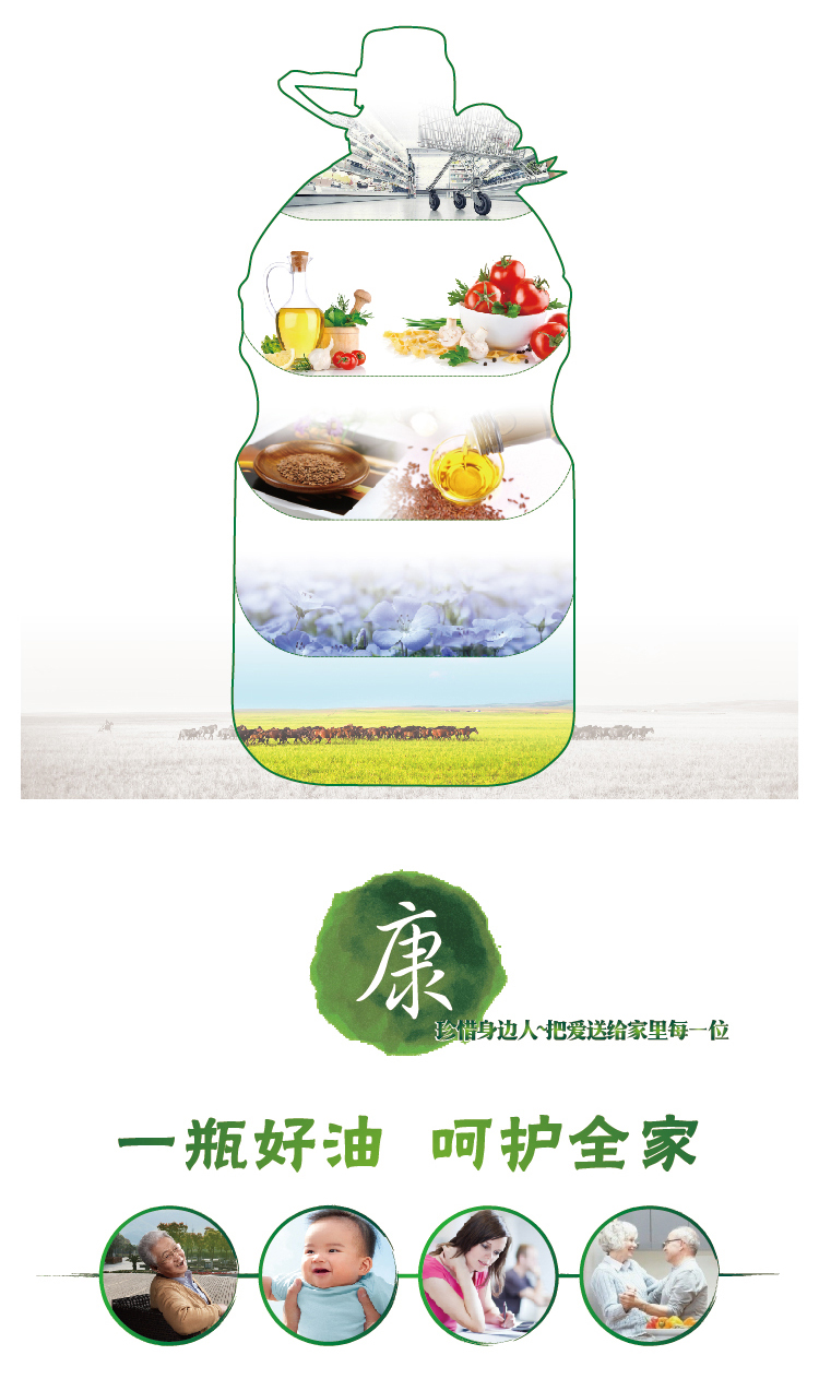 红井源胡麻油1L/亚麻胡麻油食用油/麻油