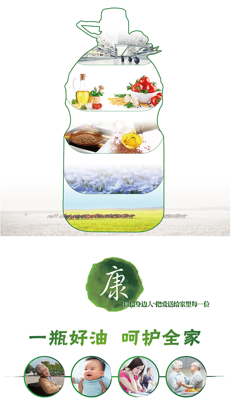 红井源内蒙古 冷榨脱蜡亚麻籽油500ML 有机食品/食用油/胡麻油冷榨油 物理压榨玻璃瓶装