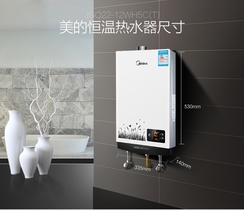 Midea/美的 JSQ20-10WH5C 热水器 天然气 恒温燃气热水器10升