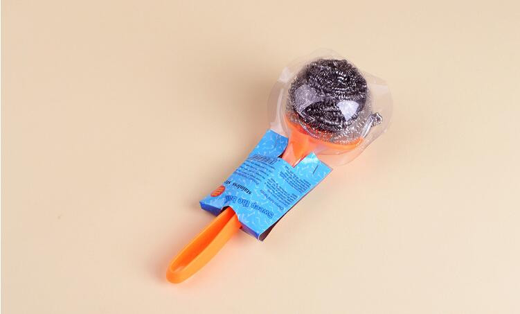 【浙江百货】塑料把不锈钢油锅刷 厨房清洁用品刷锅球 20个
