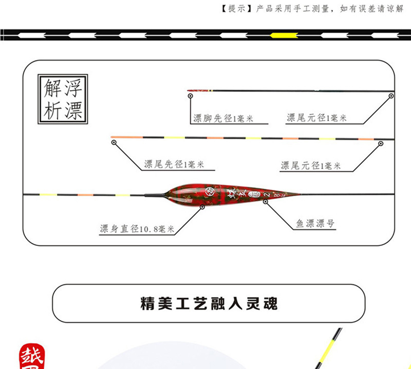 【浙江百货】电子漂夜光漂 巴尔杉木智能感应蝶变鲤鱼漂