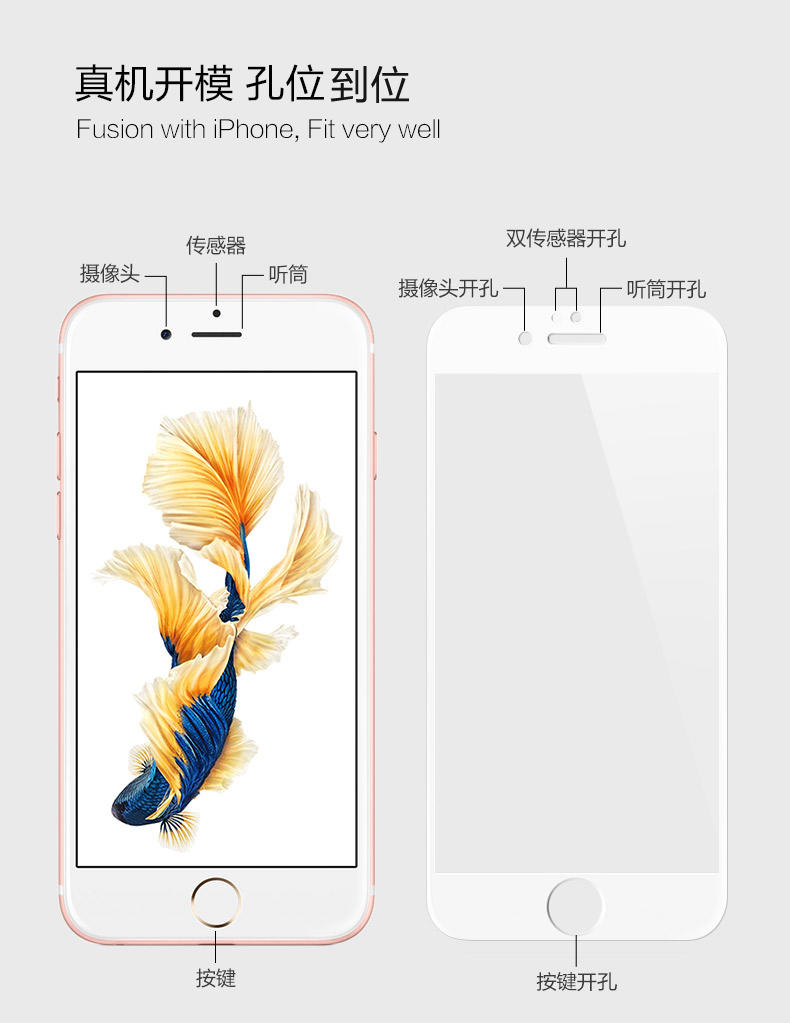 JOYROOM机乐堂I6I6+全屏魔术系列玻璃膜0.2mm弧边